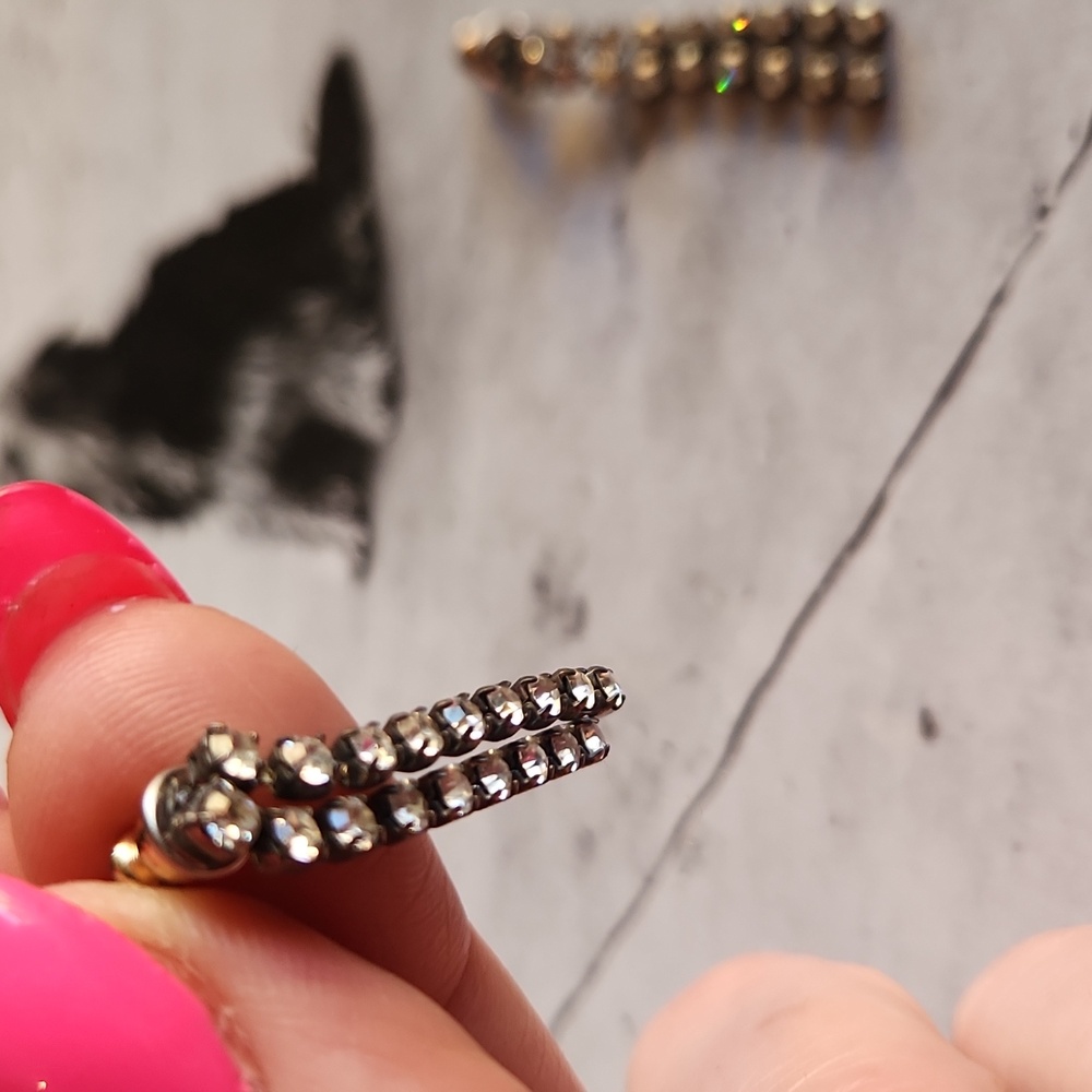 rhinestone drop earrings - Picture 4 of 7